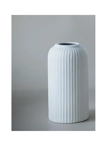 SPHINX Ribbed Pipe Ceramic Vase, Flower Vase, Pampas Grass Vase, Vase for money plant live plants, Vase Home Decor Centrepiece Decor for Home, Office, or Gifts VASE ONLY NO FLOWERS