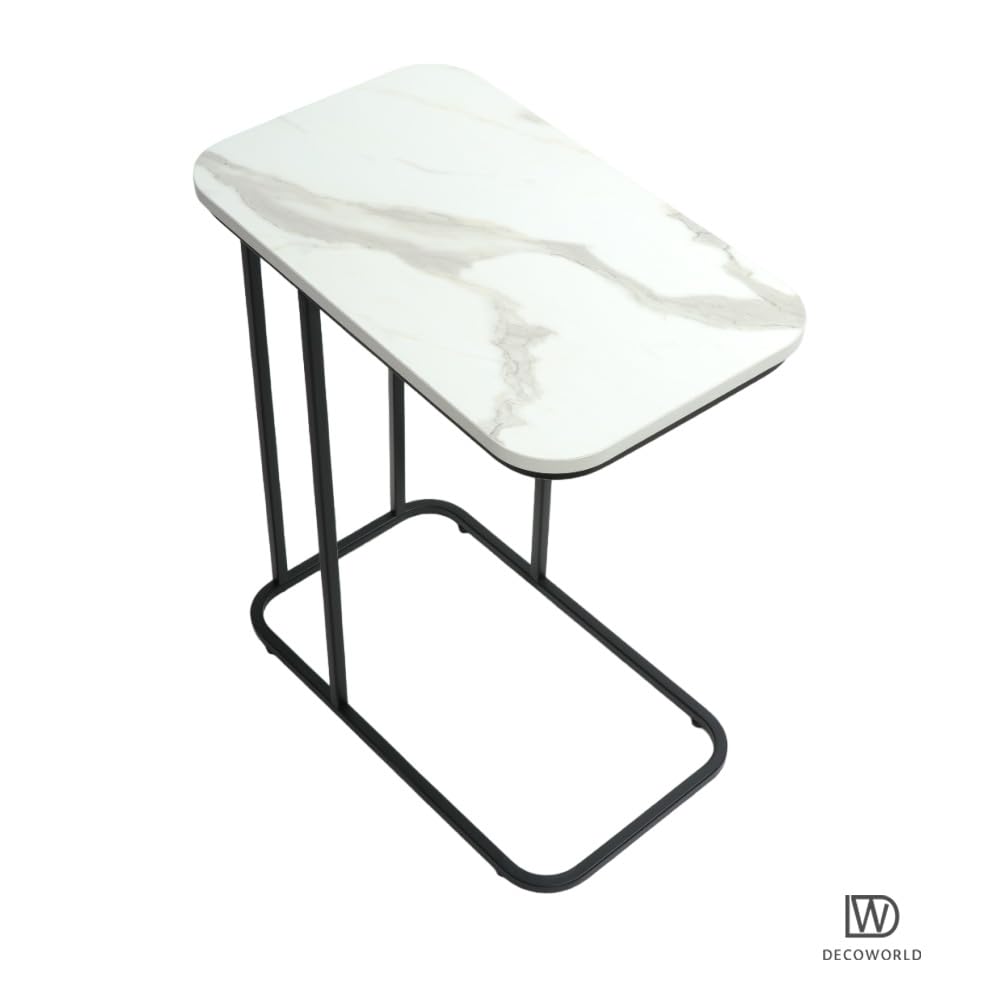 DECOWORLD|| Premium Side Table || Metal Side Table with Wooden Top || Side Table for Living Room, Sofa Side Table or Bed Side Stand