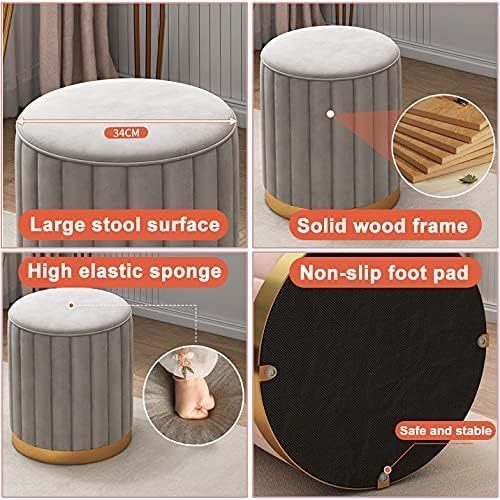 JUMBO CRAFTS Ottoman Stool for Living Room Sitting Pouffes Upholstered Pouffe Puffy for Foot Rest Home Furniture