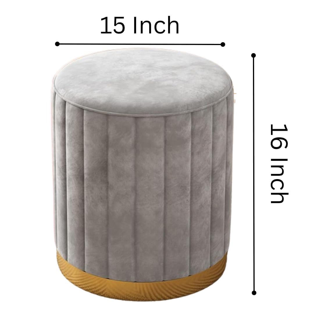 JUMBO CRAFTS Ottoman Stool for Living Room Sitting Pouffes Upholstered Pouffe Puffy for Foot Rest Home Furniture