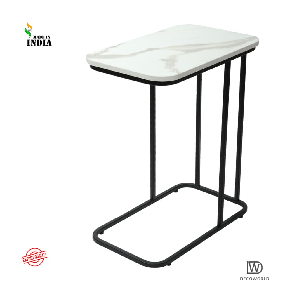 DECOWORLD|| Premium Side Table || Metal Side Table with Wooden Top || Side Table for Living Room, Sofa Side Table or Bed Side Stand