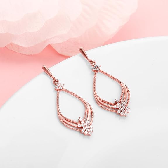 Rose Gold Elongated Hoop Earrings