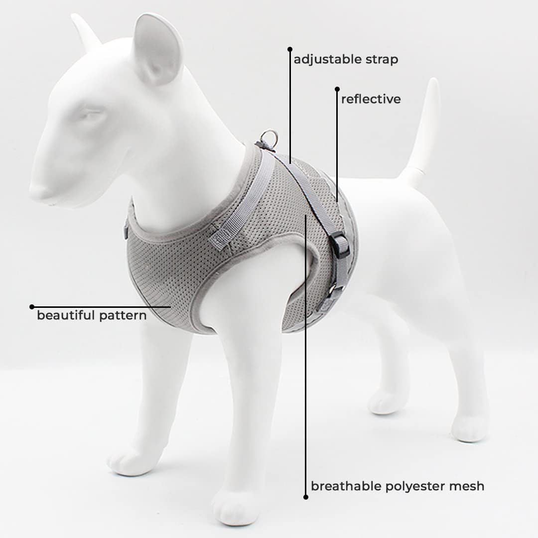 Dog Harness with Adjustable Leash|Breathable Polyester Mesh Fabric