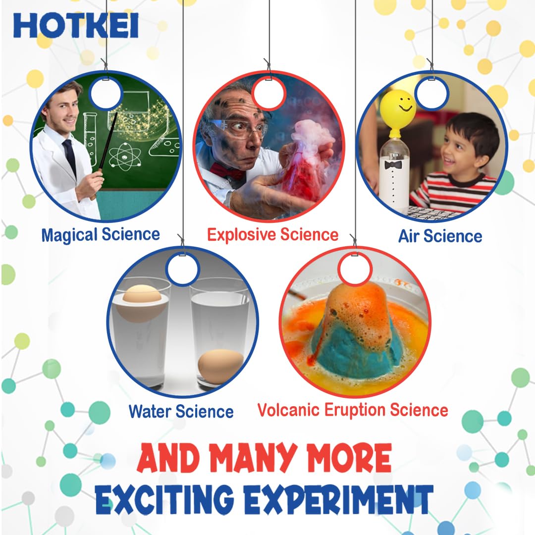 HOTKEI Educational Chemistry Science Experiment Kit Games Gift Toys for Kids Boy Girl Aged 8 10 12 Year STEM Scientific Lab Kit Project Toy Birthday Gifts for Boys Girls Home Chem Lab Toy Science Kit