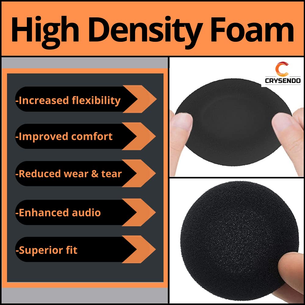 Crysendo Headphone Cushion Ear Muffs Headphone Cushion (60mm / 6cm) 6Pcs 5mm Thick Replacement Earpads for Headphone Sponge Cover | High-Density Foam Ear Cushion
