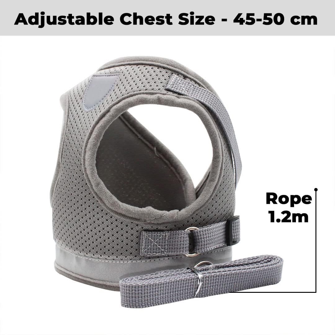 Dog Harness with Adjustable Leash|Breathable Polyester Mesh Fabric