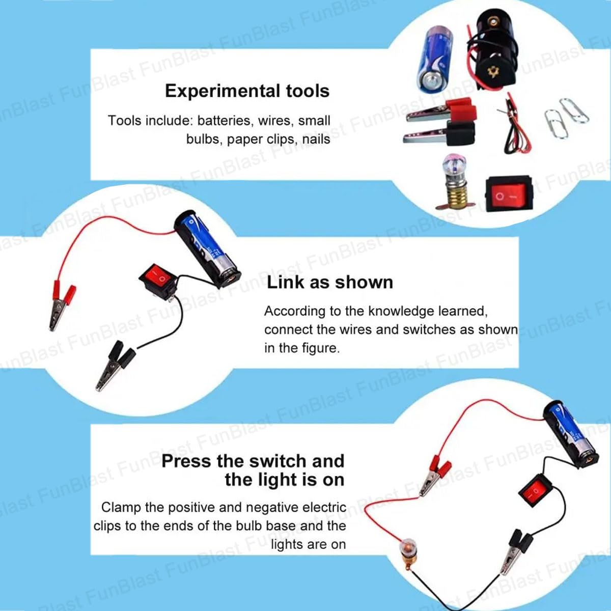 FunBlast Science Experiment Kit – Science Kit for Kids, STEM Kit, Electric Circuit Kit for Students with Motor Fan Toy, DIY Science Kit for Students, Science Experiment Kit