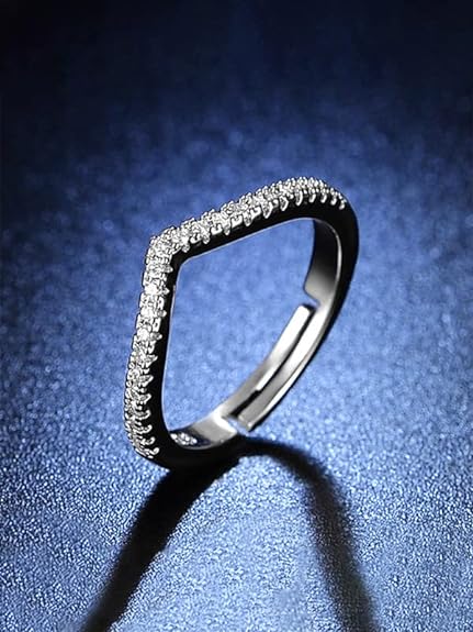Silver Toned Finger Ring for Women