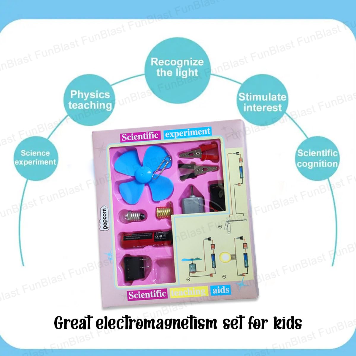 FunBlast Science Experiment Kit – Science Kit for Kids, STEM Kit, Electric Circuit Kit for Students with Motor Fan Toy, DIY Science Kit for Students, Science Experiment Kit