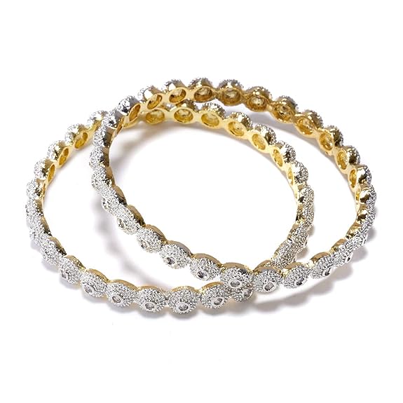 American Diamond Gold Plated Wedding Bangles