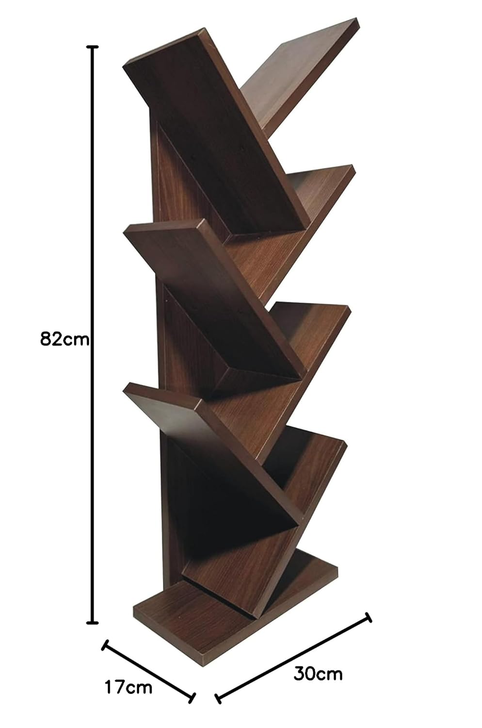 SBF Furniture Modern Tree Shape Wood Bookcase