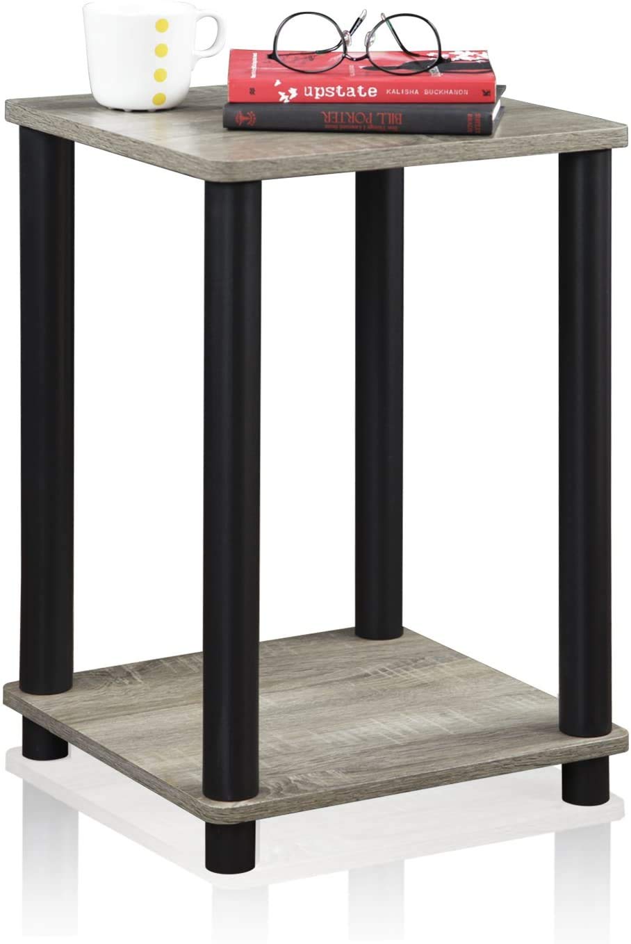 STAR WORK - End Table 2 Tier Shelf Rack stand for Sofa Turn-N-Tube Side Table Corner Display Rack Hallway