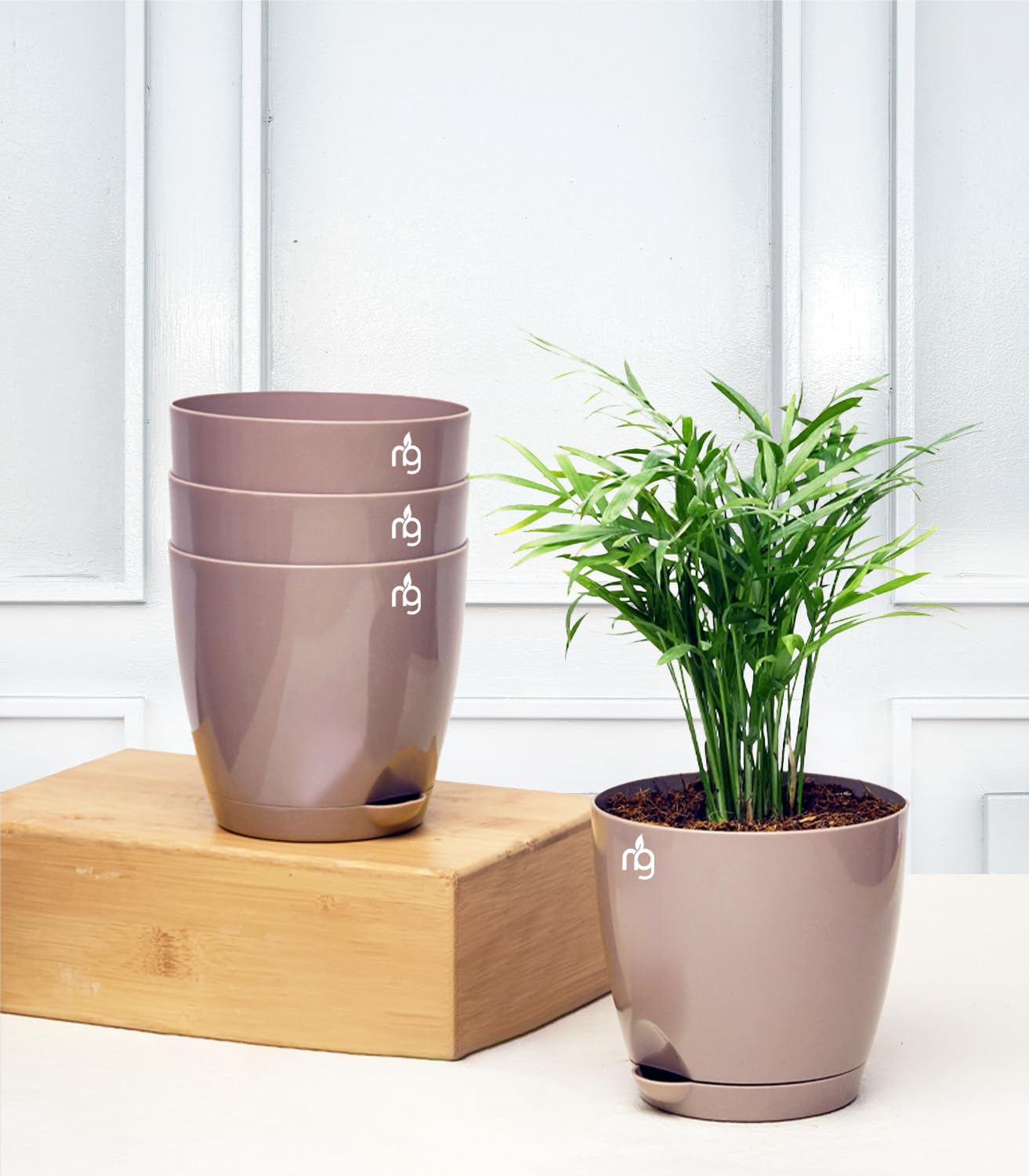 Mocha Self Watering Pot