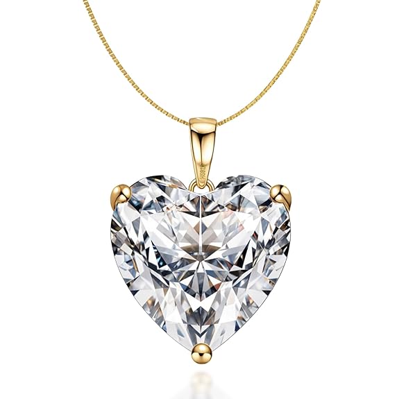 Silver Solitaire Heart Pendant