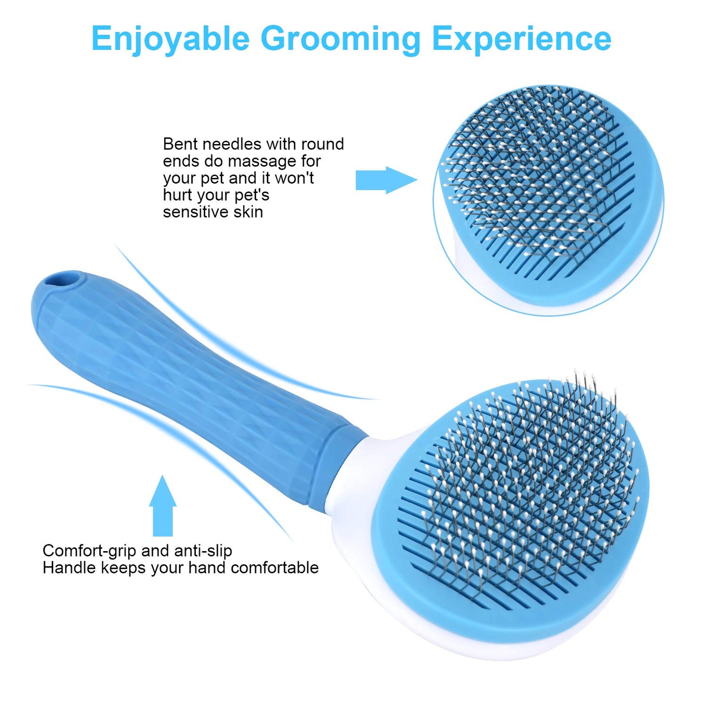 Depets Self Cleaning Slicker Brush, Pet Grooming Shedding Brush for Dogs and Cats