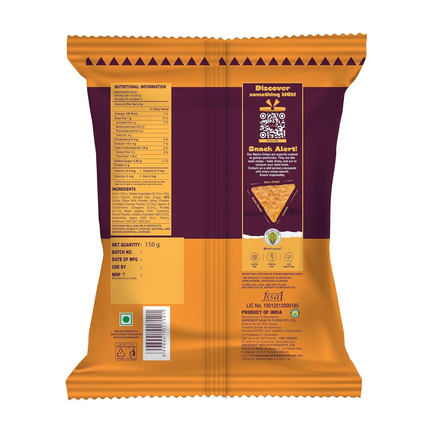 Cornitos Nachos Crisps, Cheese and Herbs