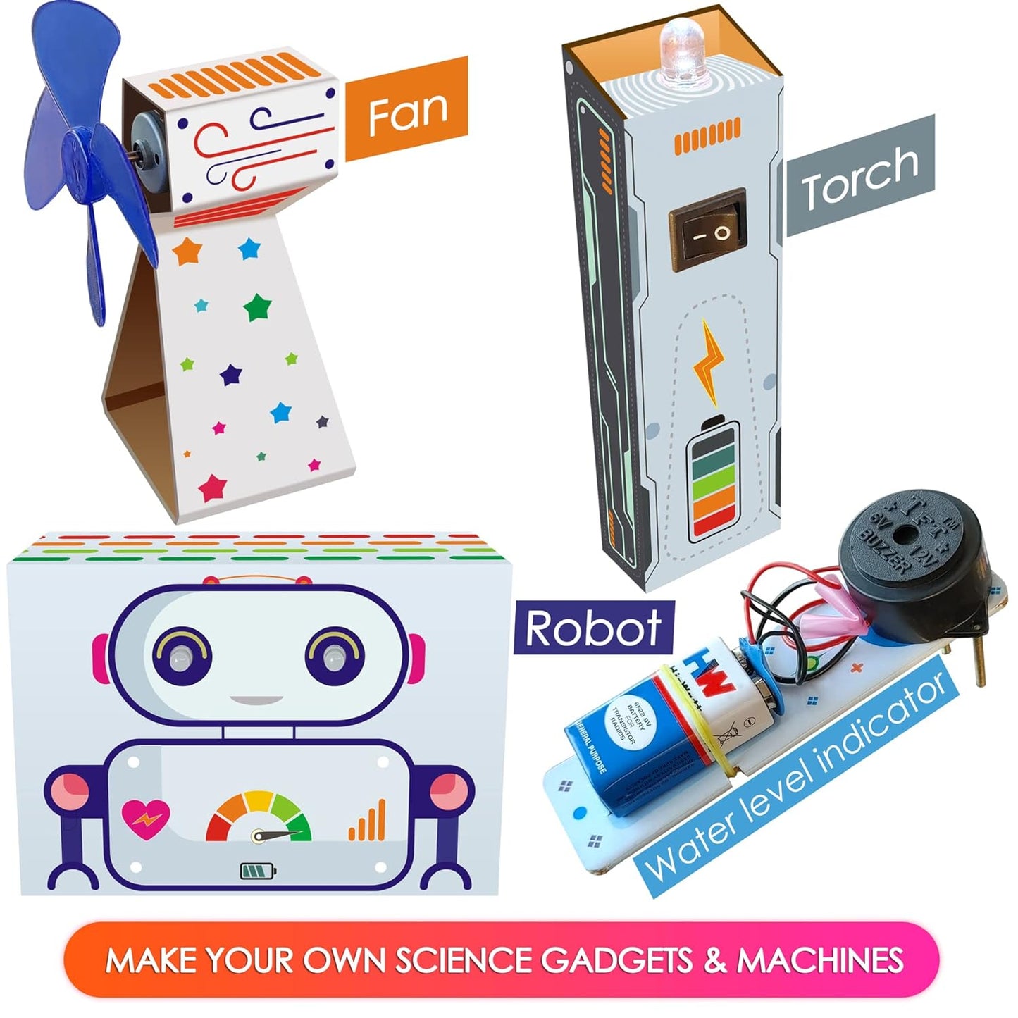 Kit4Curious 140 Experiments Science Projects Diy Gadgets Toy Educational Learning Kit - 140 Items In 1 Kit - Solar Energy, Steam Activities, Smart Gift For Boys & Girls