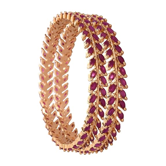American Red Ruby Diamond Bangles