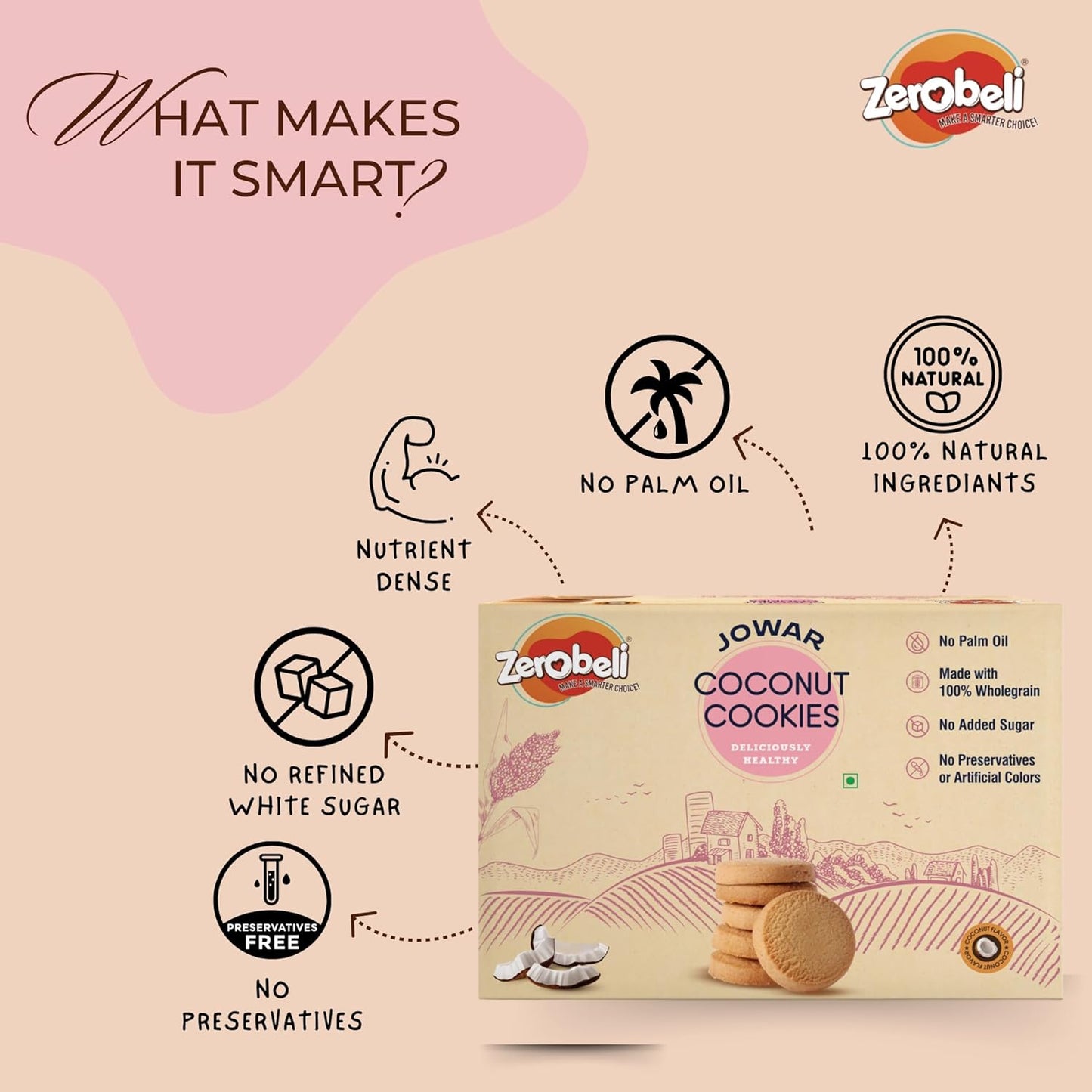 Zerobeli Jowar Coconut Cookies