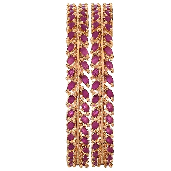 American Red Ruby Diamond Bangles