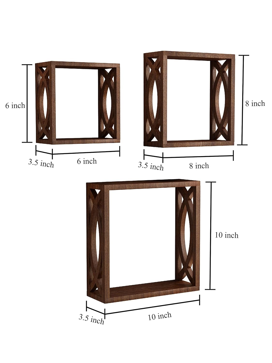 Home Sparkle MDF Wooden Wall Shelves (Brown)