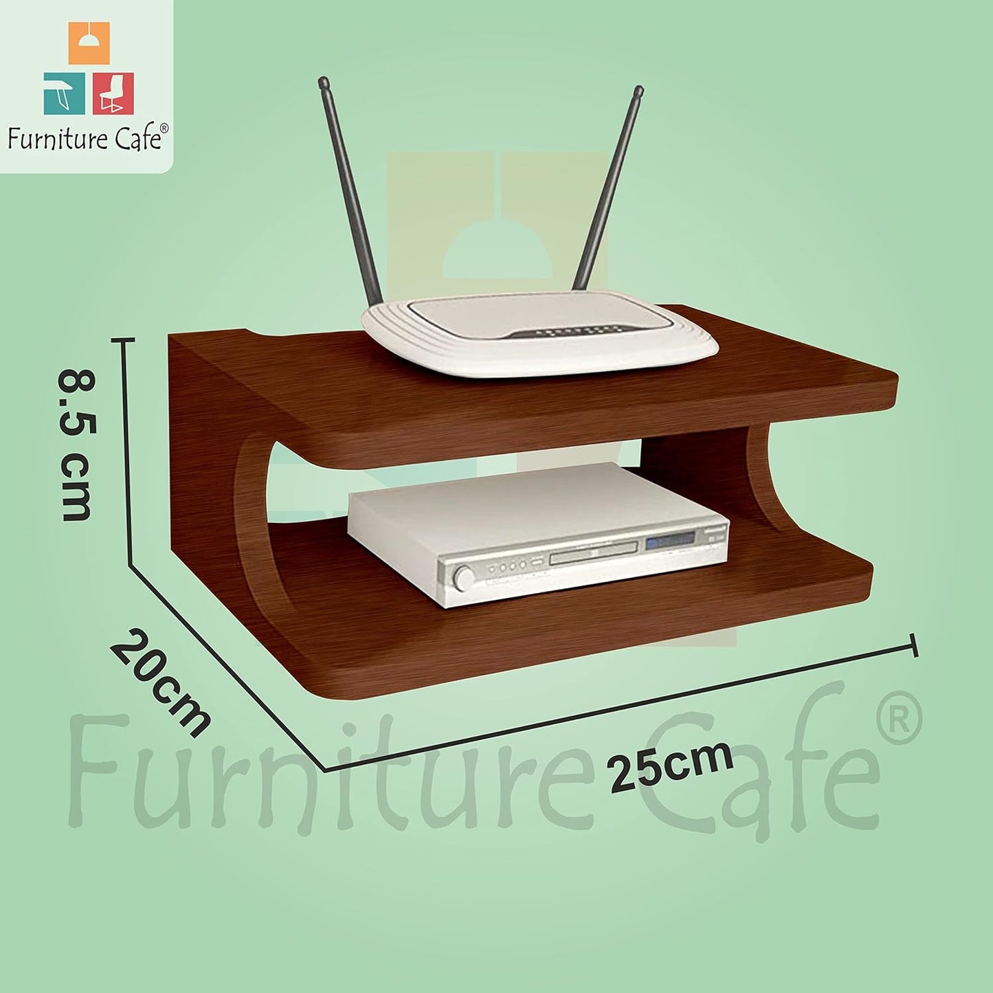 Furniture Cafe Set top Box Stand WiFi Router Holder Wooden Wall Shelves for Home Wall Mount Stylish TV Cabinet Living Room Furniture