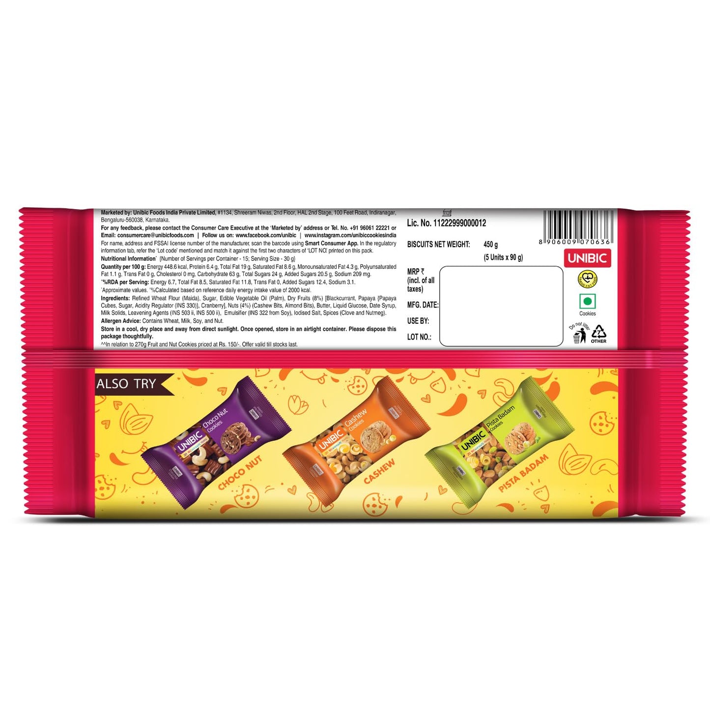 UNIBIC Cookies, Fruit & Nut Cookies