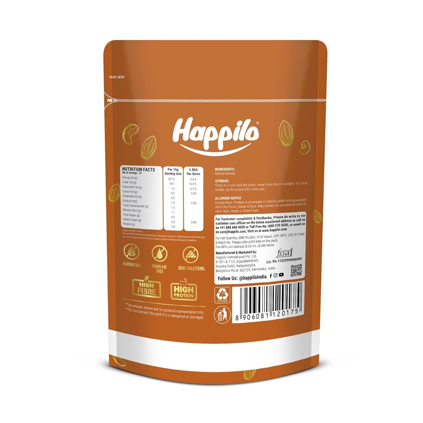 Happilo Deluxe 100% Natural Dried Kashmiri Walnut Kernels