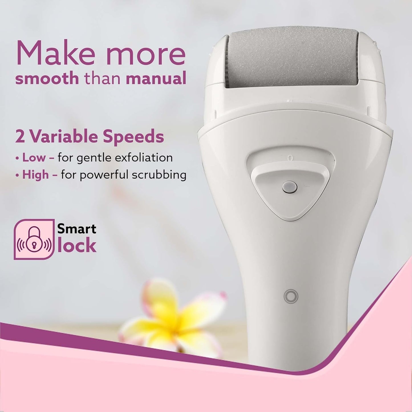 AGARO CR3001 Callus Remover with 3 Interchangeable Head Rollers, Rechargeable for Foot Care, Pedicure Device, Callus & Dead Skin Removal