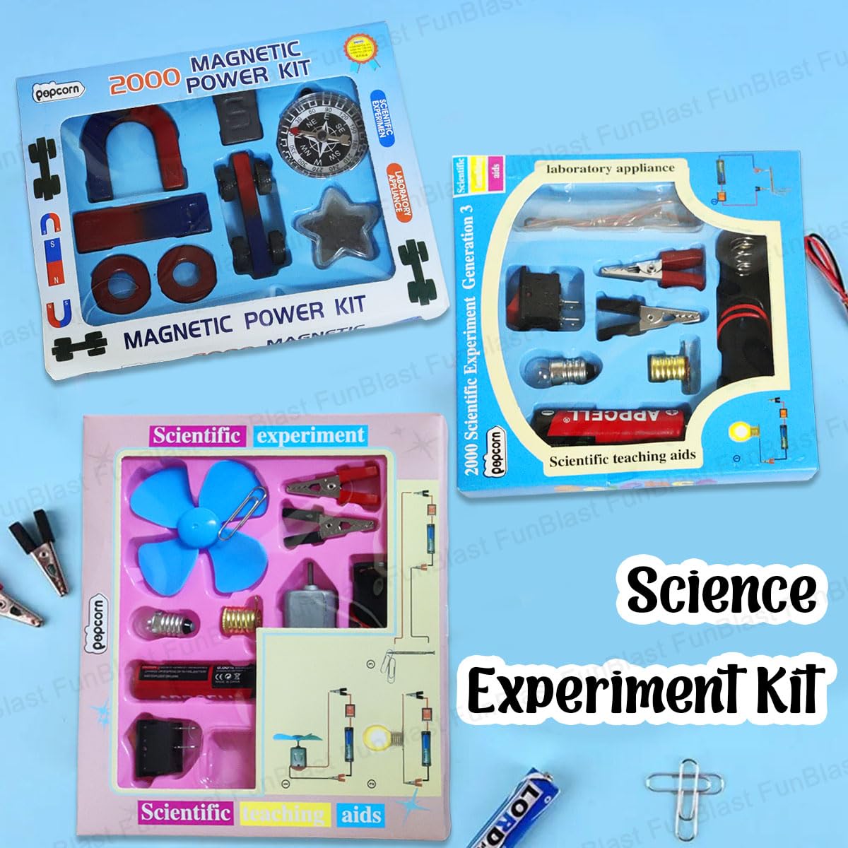 FunBlast Science Experiment Kit – Science Kit for Kids, STEM Kit, Electric Circuit Kit for Students with Motor Fan Toy, DIY Science Kit for Students, Science Experiment Kit
