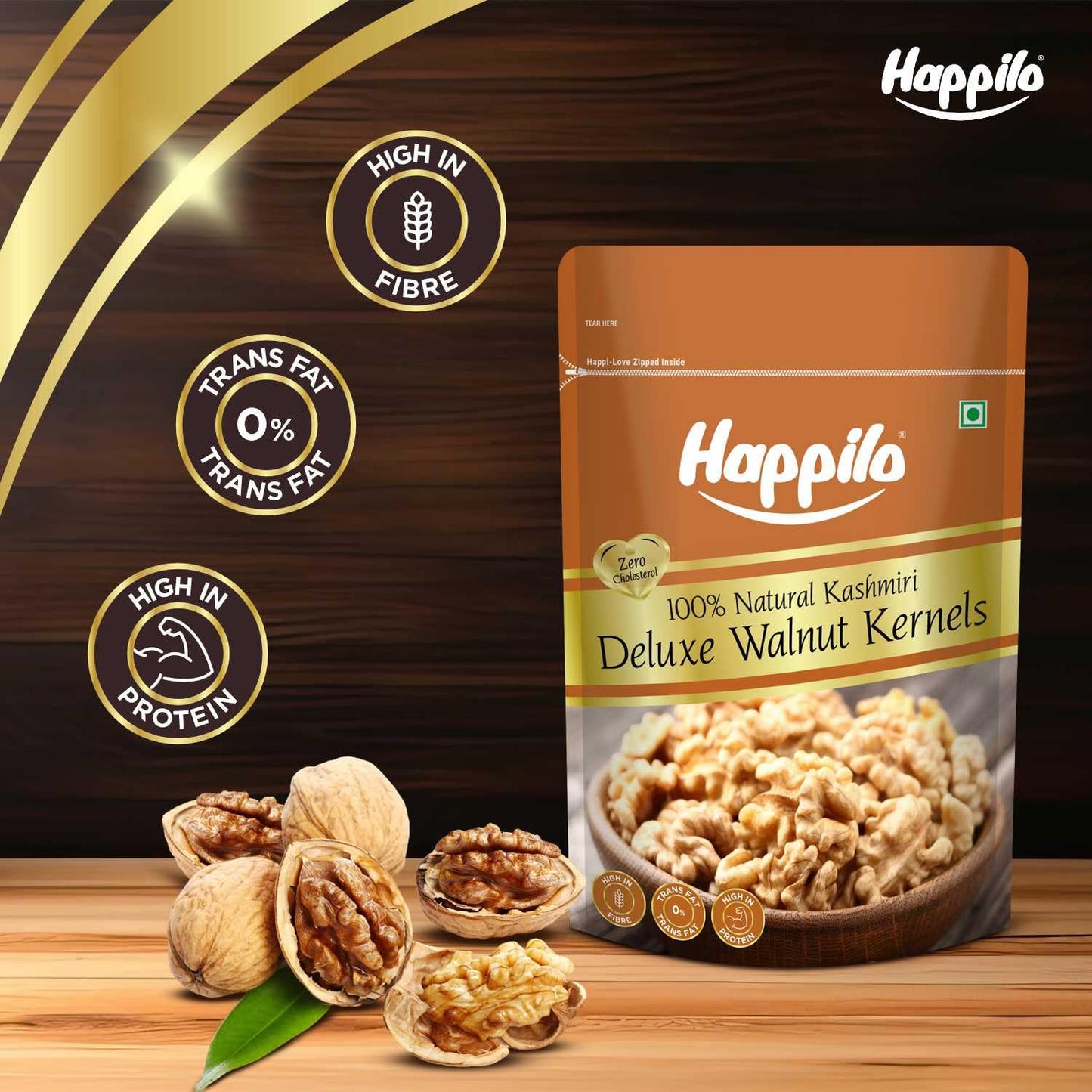 Happilo Deluxe 100% Natural Dried Kashmiri Walnut Kernels