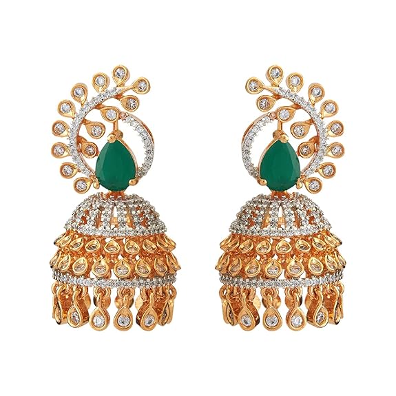 Zircon Earrings With Push Back Clouser