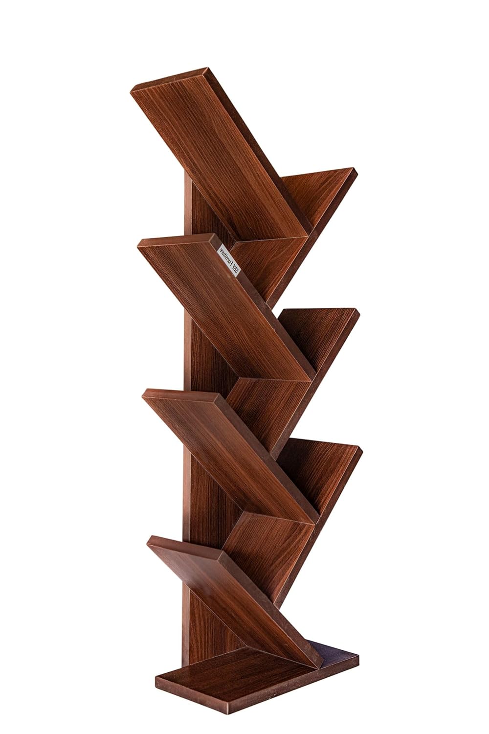 SBF Furniture Modern Tree Shape Wood Bookcase