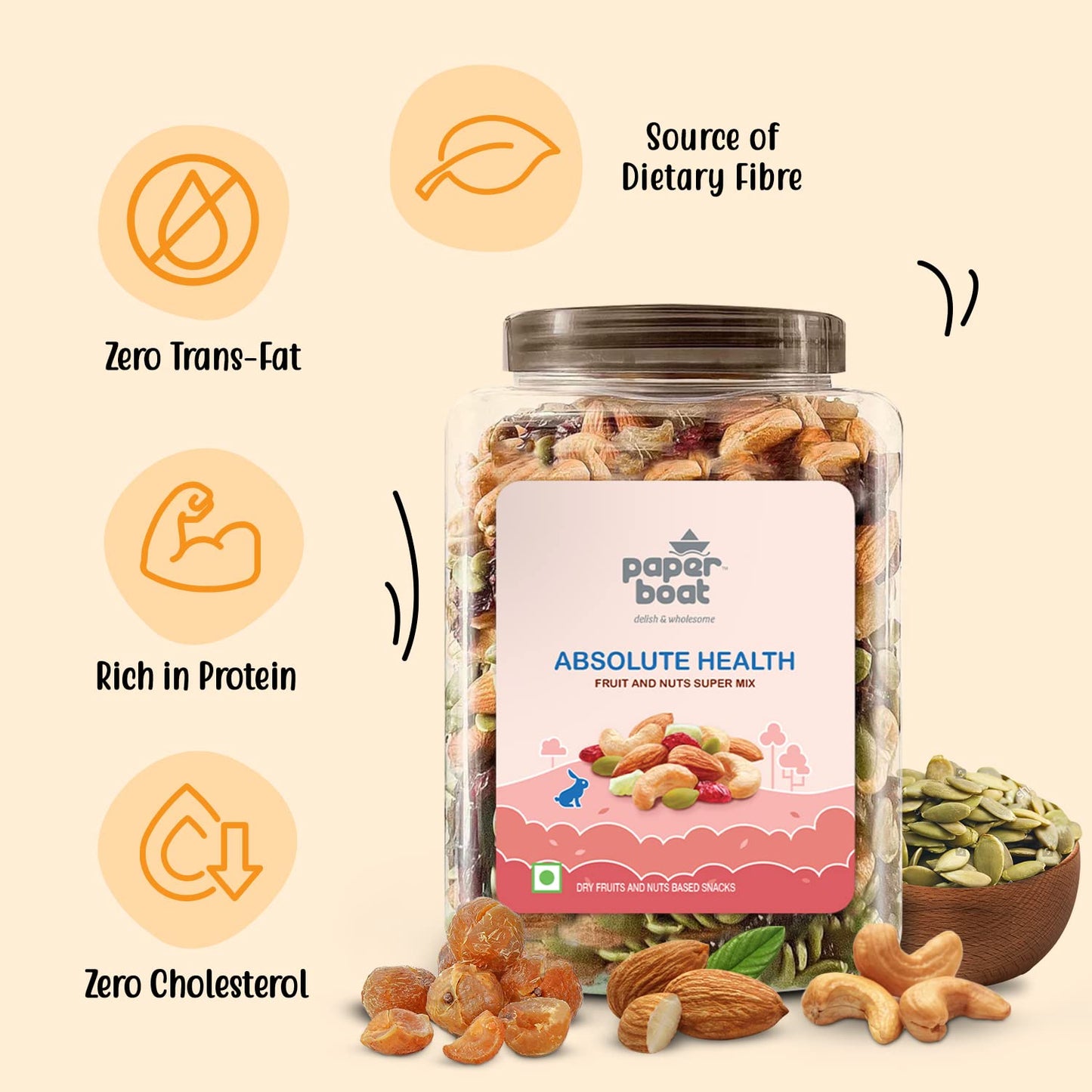 Paper Boat Absolute Health Dry Fruits Mix, Premium Trail Mix