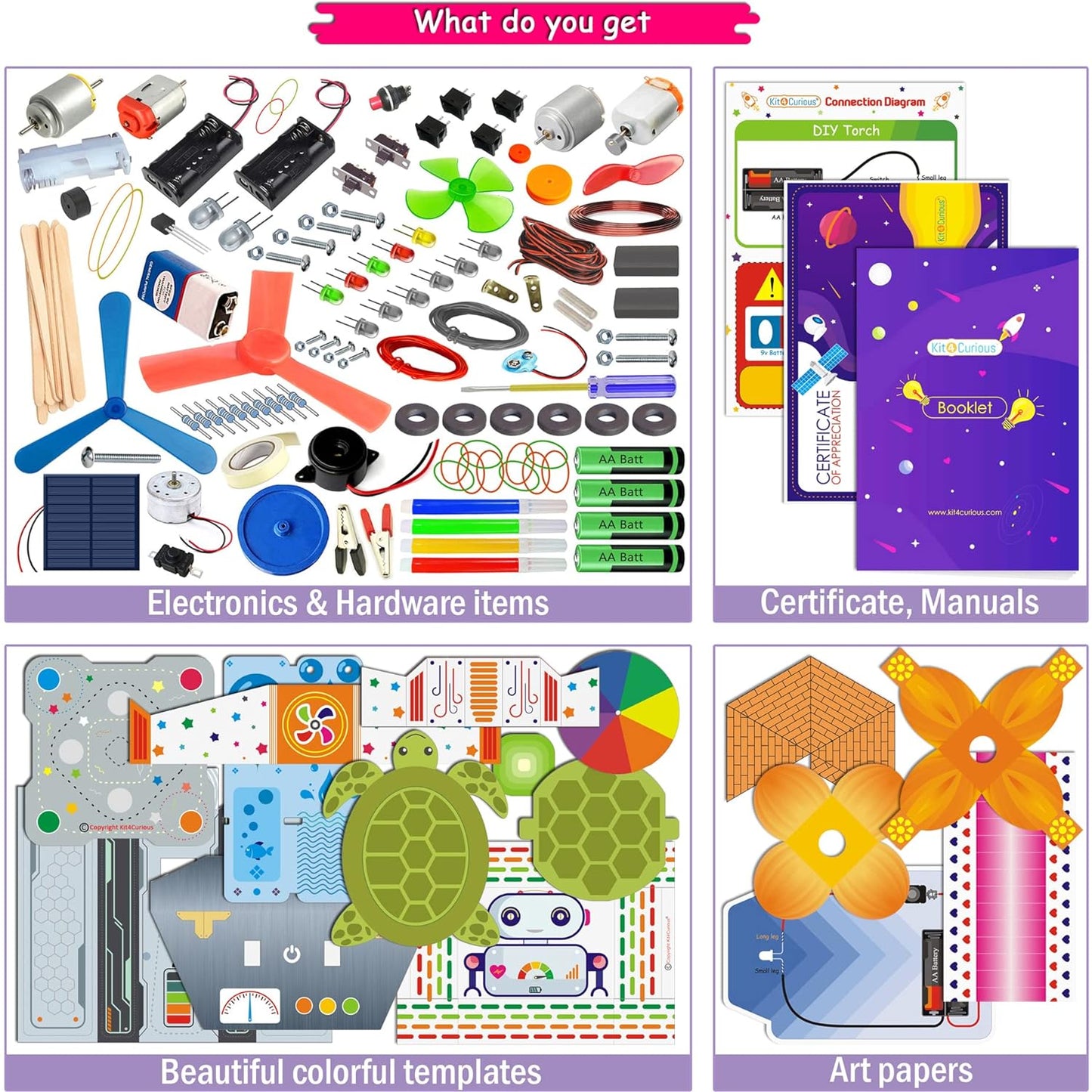 Kit4Curious 140 Experiments Science Projects Diy Gadgets Toy Educational Learning Kit - 140 Items In 1 Kit - Solar Energy, Steam Activities, Smart Gift For Boys & Girls