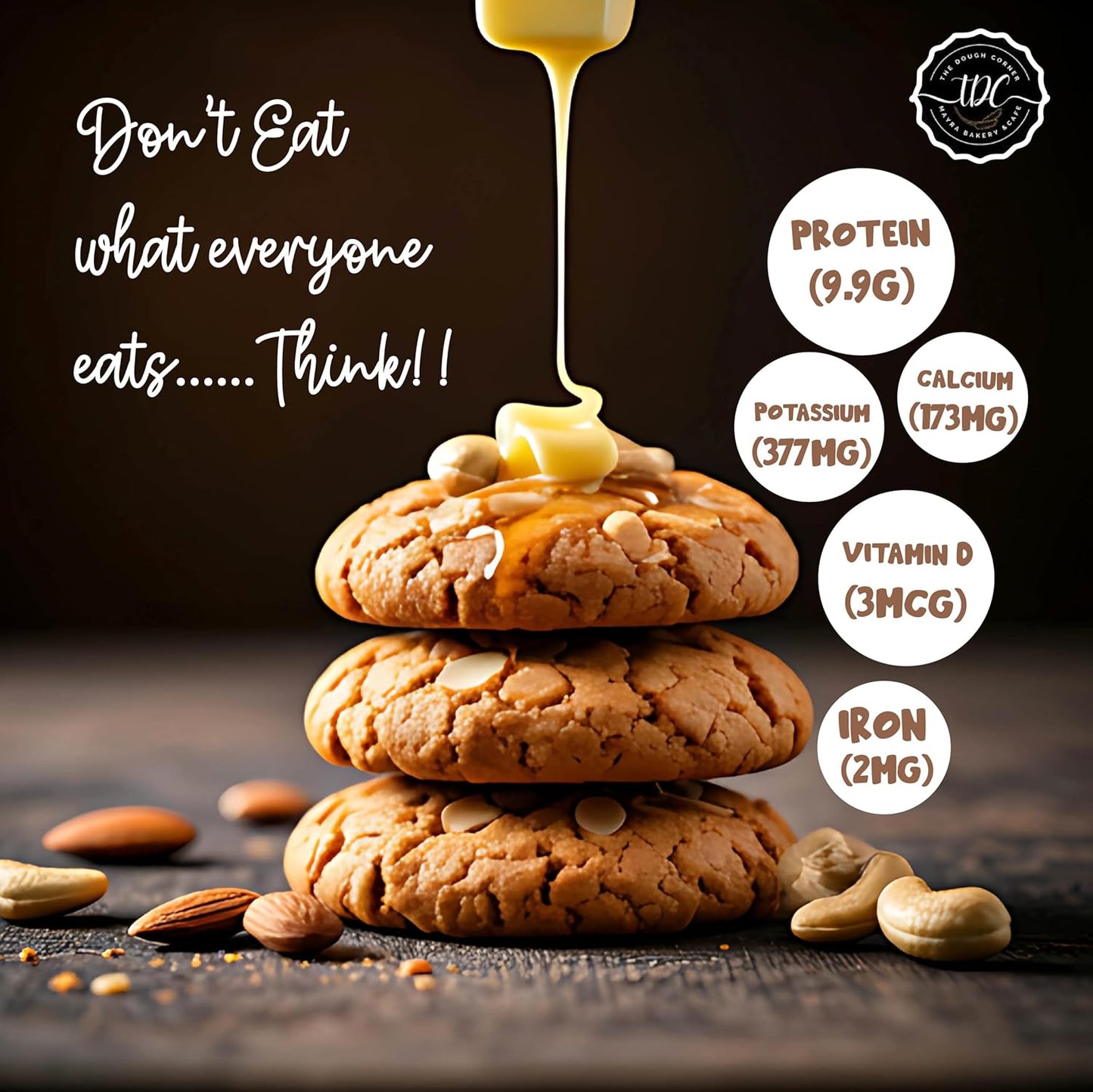 THE DOUGH CORNER Healthy Multi Millet Kaju Badam Cookies