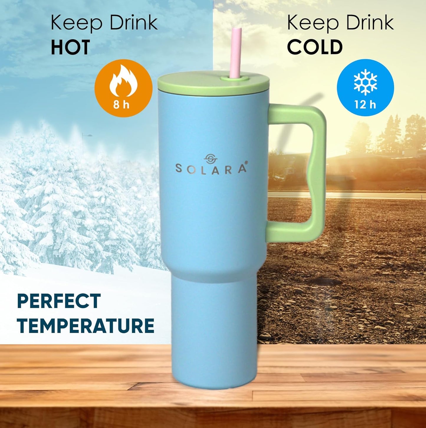 Insulated Tumbler with 2 Straws and Lid
