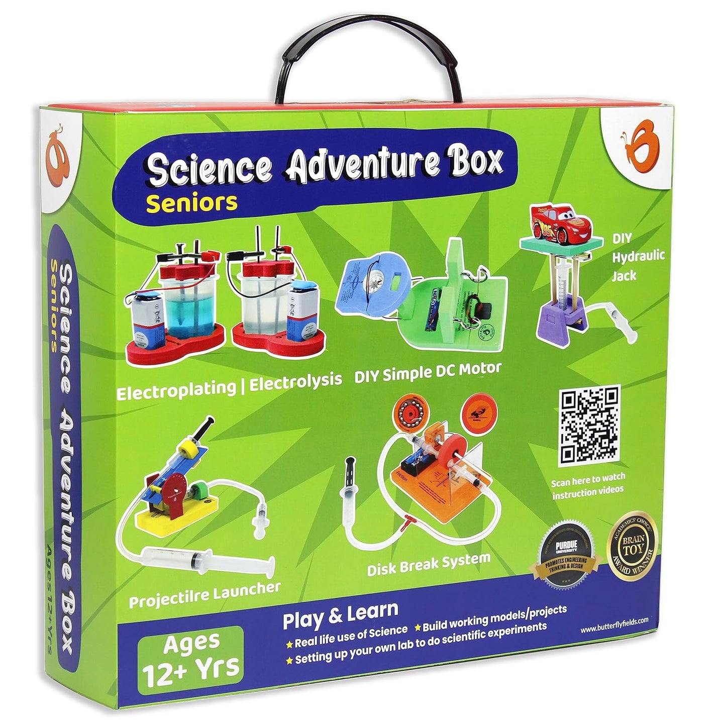 ButterflyEduFields 4in1 Science Experiment Kit for Kids 12 years+ Boys Girls, Learning Toys DIY Kits for Kids Gift Box, STEM Toys Science Adventure Activity Box Made in India