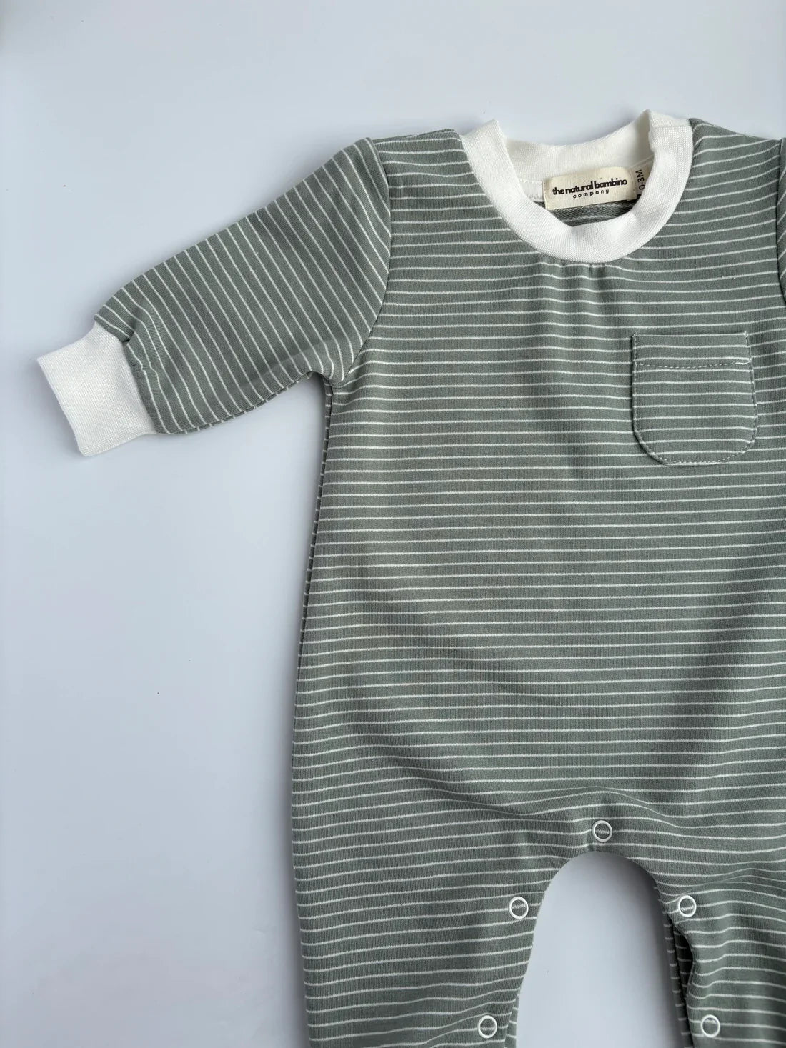 Organic Cotton Striped Footless Sleepsuit