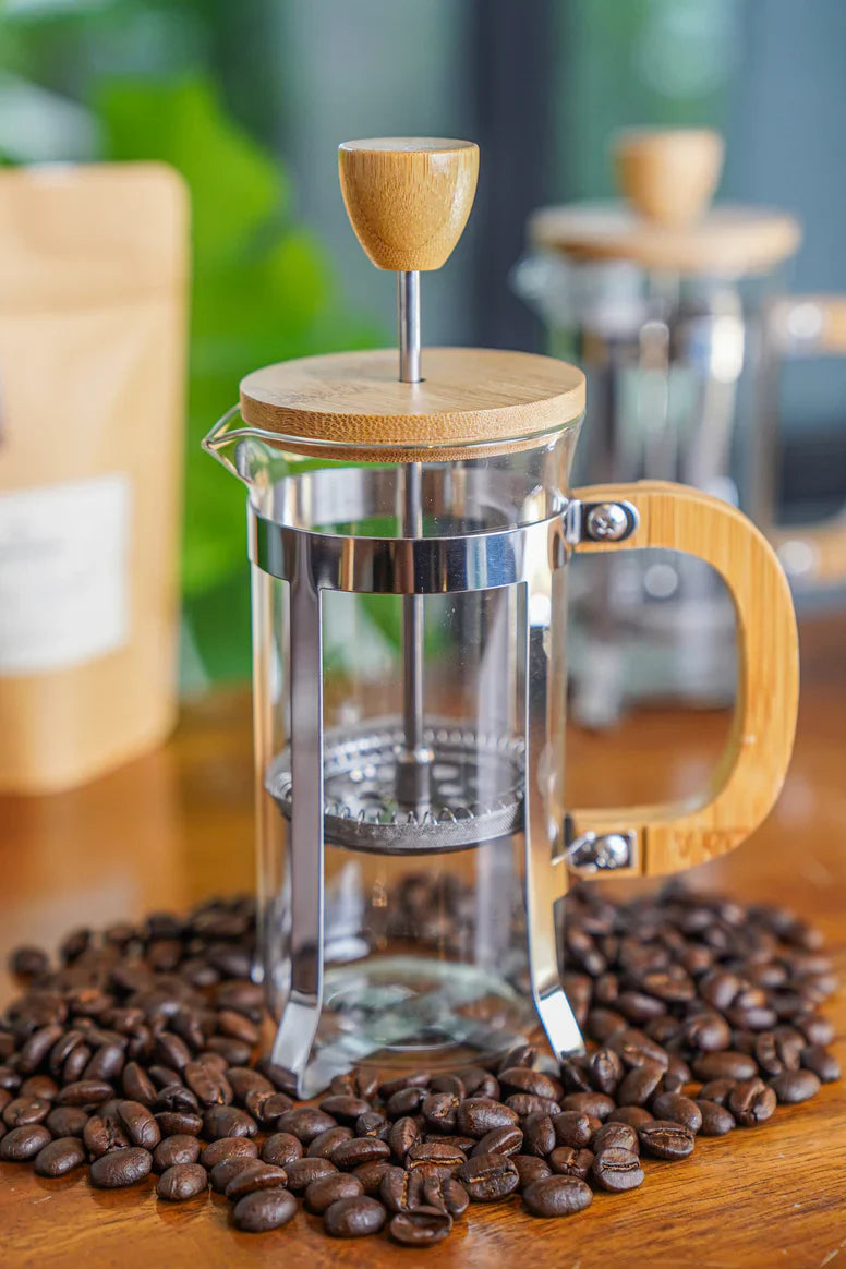 French Press Wooden (350ml) - Get 250 gm Coffee Pack Free