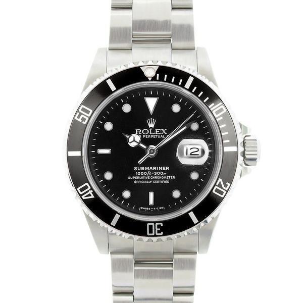Pre-Owned Rolex Men's Submariner Stainless Steel Black Dial Watch