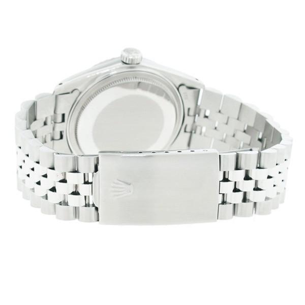 Pre-owned Rolex Men's Stainless Steel Datejust Watch Silver Dial 18k White Gold Bezel
