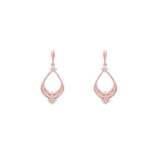Rose Gold Elongated Hoop Earrings