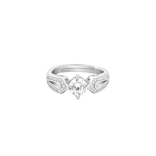 Silver Zircon Elegant Loop Ring