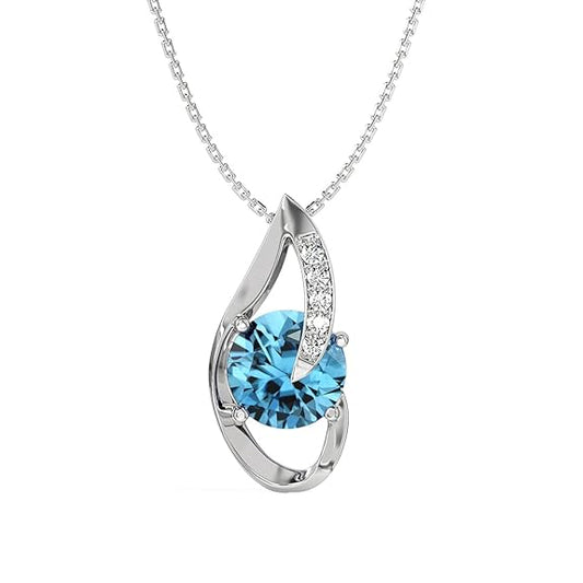 Silver Sky Blue Eye Pendant