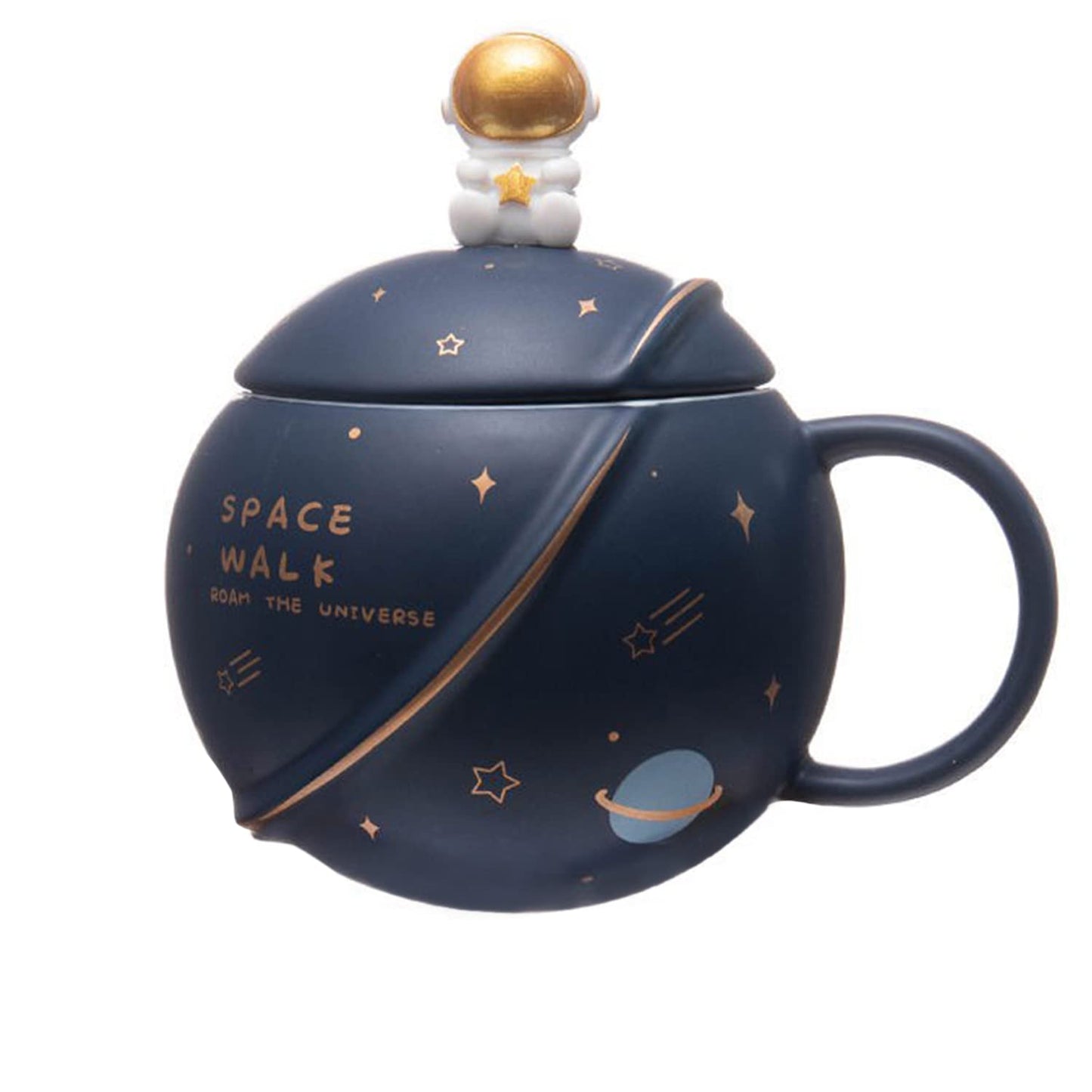 NYRWANA Coffee Mug with 3D Creative Space, Lid & Spoon
