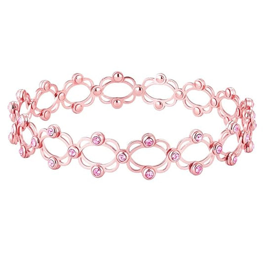 Silver Zircon Studded Supple Ring Cum Bracelet