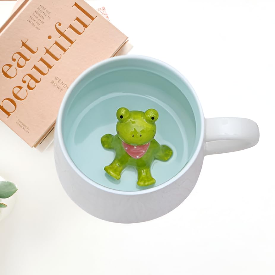 3D Animal Cup Coffee Mug (Frog)(Ceramic) 400 Milliliter