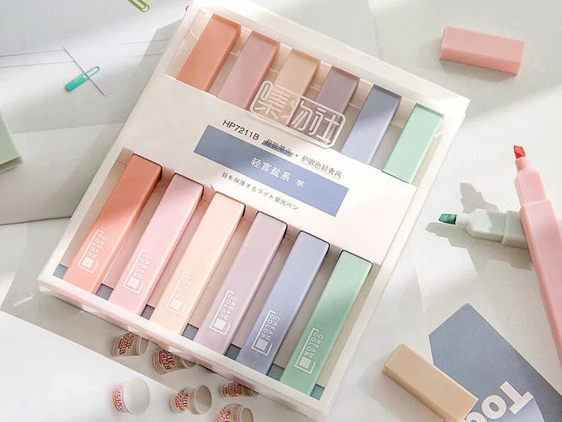 Muted Pastel Highlighter Pen Set