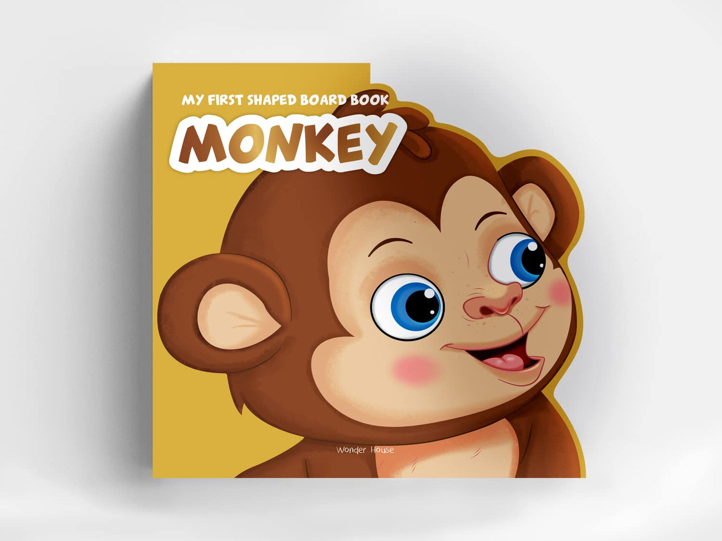 My First Shaped Board book - Monkey, Die-Cut Animals, Picture Book for Children